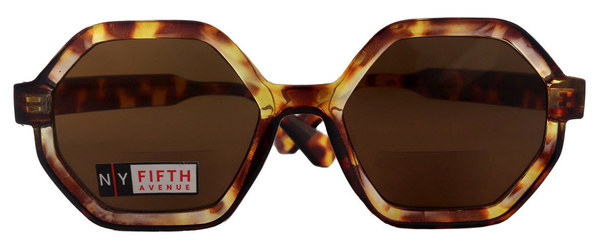 Heptagon, High-End Line Bifocal (Clear On Top) Sun Readers Unixes OR Non-Bifocal Readers Sunglasses (Brown Tortoiseshell) NY Fifth Avenue by NY Fifth Avenue