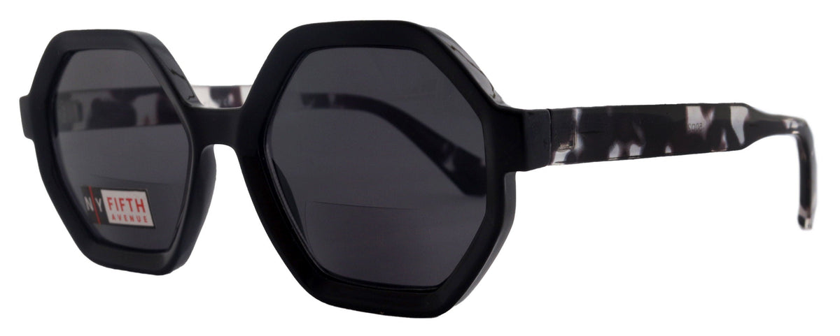Heptagon, High-End Line Bifocal (Clear On Top) Sun Readers Unixes OR Non-Bifocal Readers Sunglasses (Black Tortoiseshell) NY Fifth Avenue by NY Fifth Avenue