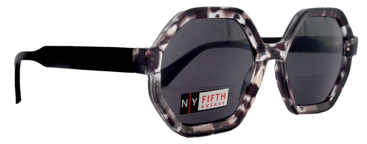 Heptagon, High-End Line Bifocal (Clear On Top) Sun Readers Unixes OR Non-Bifocal Readers Sunglasses (GreyTortoiseshell) NY Fifth Avenue by NY Fifth Avenue