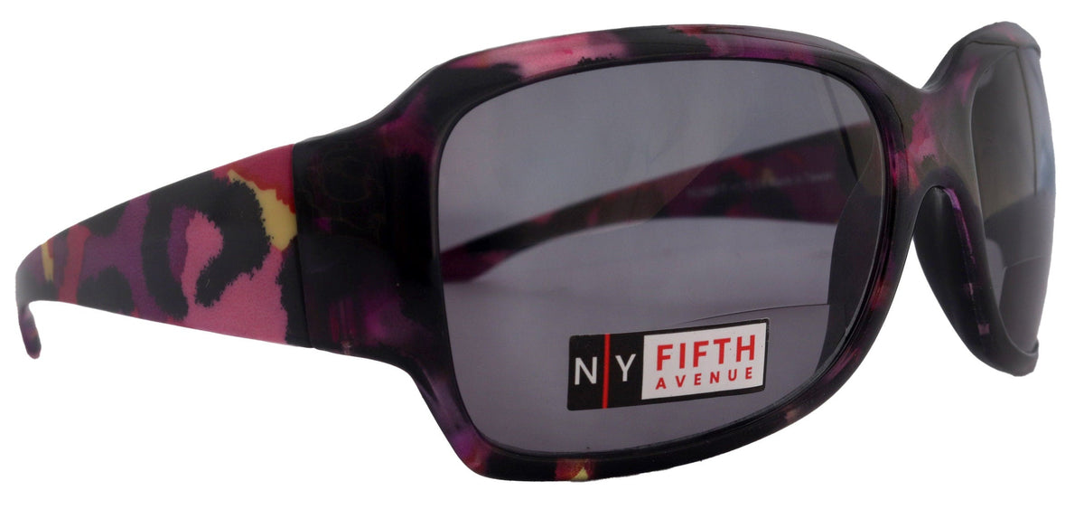 Lourdes, High-End Line Bifocal (Clear On Top) Sun Readers for Women Readers Sunglasses ( Purple, Pink with black) NY Fifth Avenue by NY Fifth Avenue