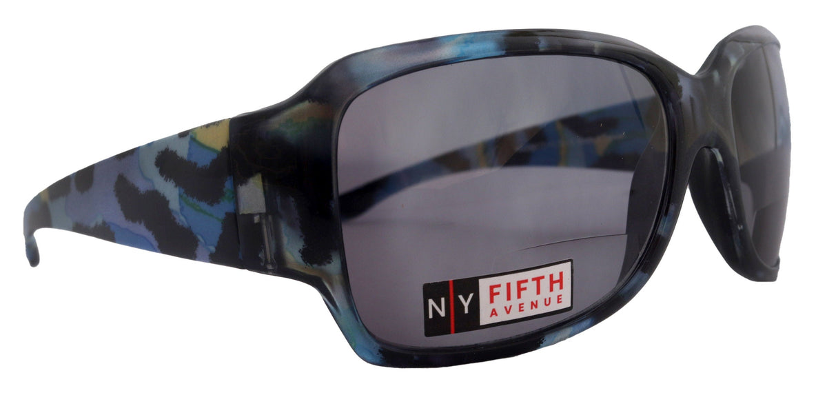 Lourdes, High-End Line Bifocal (Clear On Top) Sun Readers for Women Readers Sunglasses ( Blue with black) NY Fifth Avenue by NY Fifth Avenue