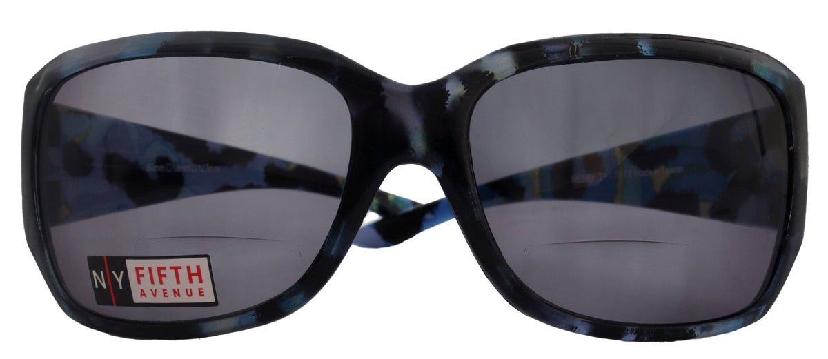 Lourdes, High-End Line Bifocal (Clear On Top) Sun Readers for Women Readers Sunglasses ( Blue with black) NY Fifth Avenue by NY Fifth Avenue