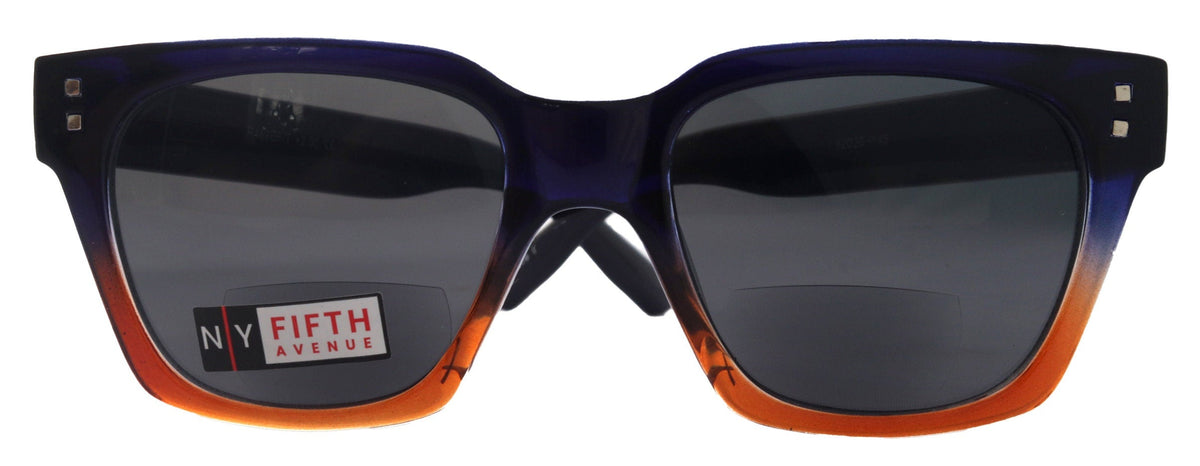 Ravello, High-End Line Bifocal (Clear On Top) Sun Readers for Women OR Non-Bifocal Readers Sunglasses (Bk with BL N Orange) NY Fifth Avenue by NY Fifth Avenue