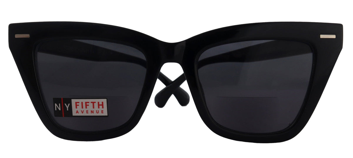Hades, High-End Line Bifocal (Clear On Top) Sun Readers for Women OR Non-Bifocal Readers Sunglasses (Black) NY Fifth Avenue by NY Fifth Avenue