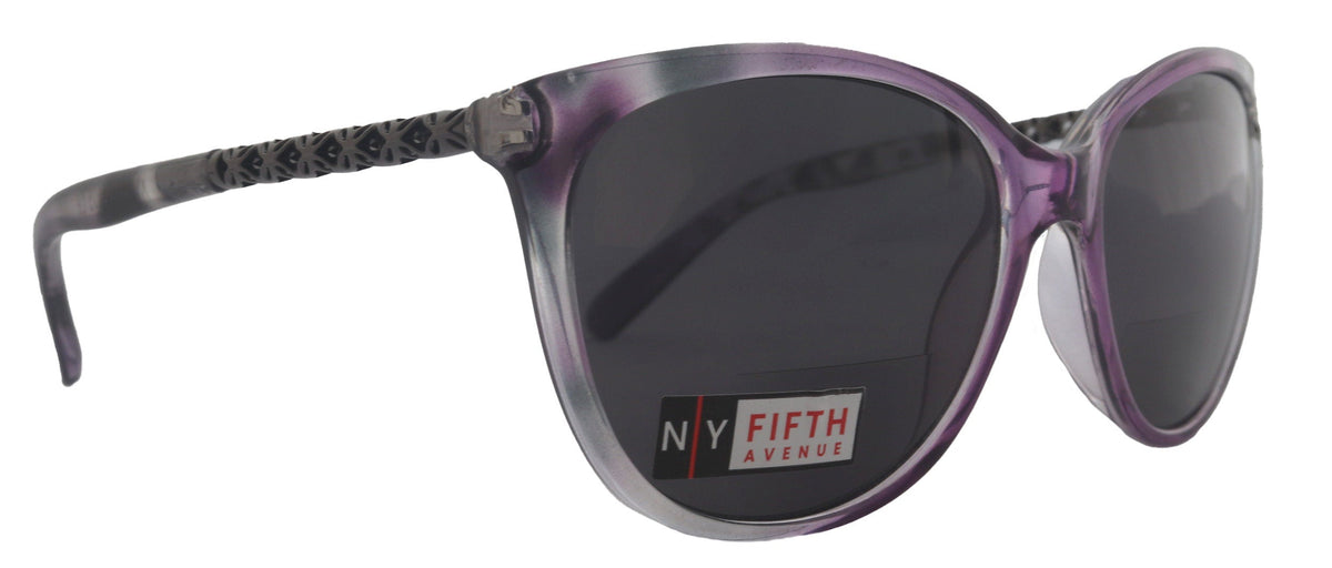 Iris, High-End Line Bifocal (Clear On Top) Sun Readers for Women OR Non-Bifocal Readers Sunglasses (Purple W Grey) NY Fifth Avenue by NY Fifth Avenue