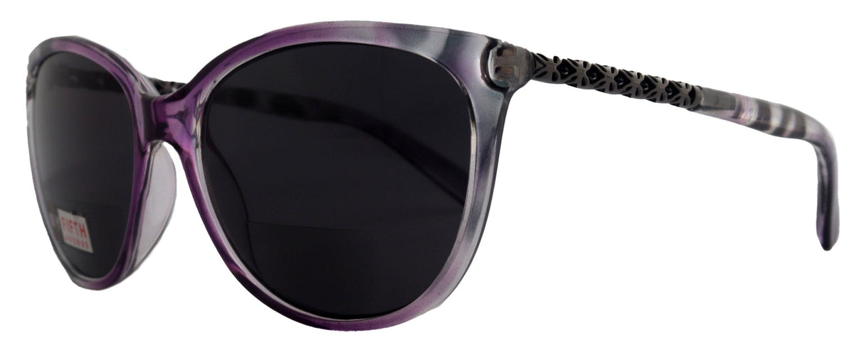Iris, High-End Line Bifocal (Clear On Top) Sun Readers for Women OR Non-Bifocal Readers Sunglasses (Purple W Grey) NY Fifth Avenue by NY Fifth Avenue
