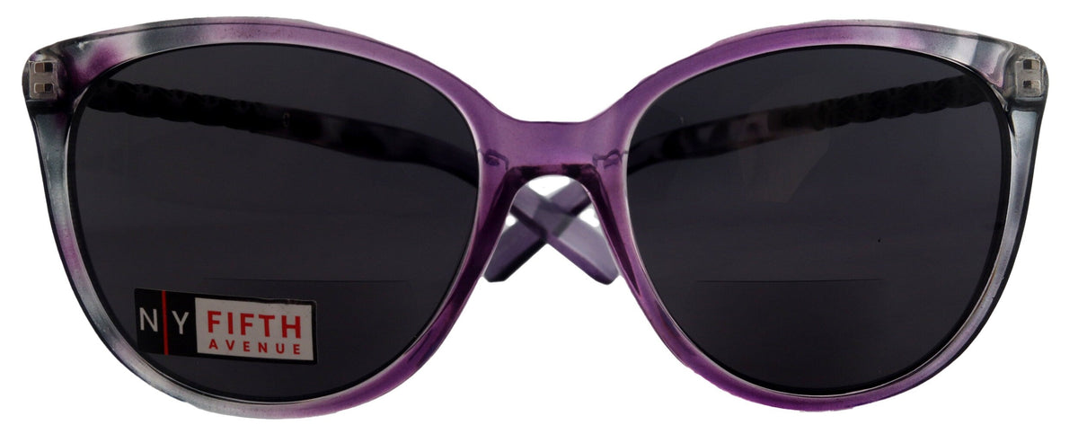 Iris, High-End Line Bifocal (Clear On Top) Sun Readers for Women OR Non-Bifocal Readers Sunglasses (Purple W Grey) NY Fifth Avenue by NY Fifth Avenue