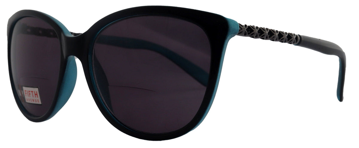 Iris, High-End Line Bifocal (Clear On Top) Sun Readers for Women OR Non-Bifocal Readers Sunglasses (Blue w Black ) NY Fifth Avenue by NY Fifth Avenue
