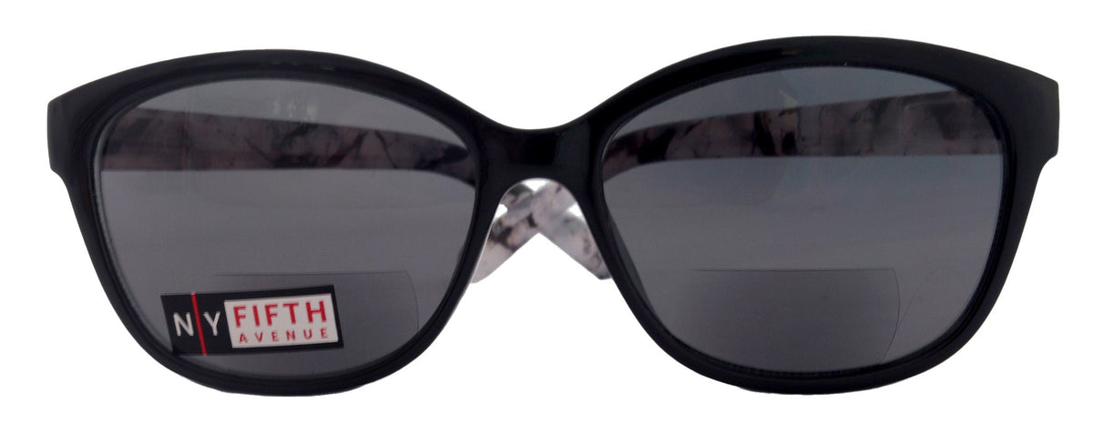 Savannah, High-End Line Bifocal (Clear On Top) Sun Readers for Women OR Non-Bifocal Readers Sunglasses (Black Marble ) NY Fifth Avenue by NY Fifth Avenue