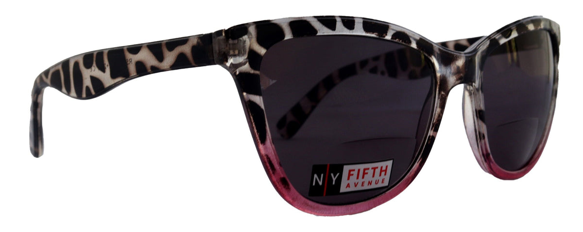 Eleanor, High-End Line Bifocal (Clear On Top) Sun Readers for Women OR Non-Bifocal Readers Sunglasses (Rose N Black) NY Fifth Avenue by NY Fifth Avenue
