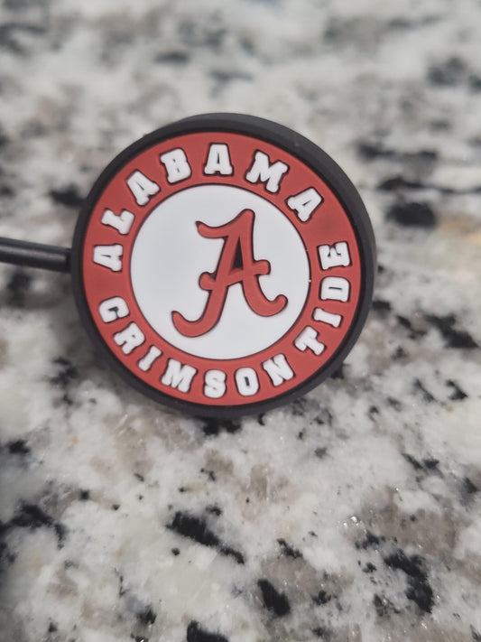 Bama Roll Tide 10mm silicone straw topper by THE SALTY CHIC