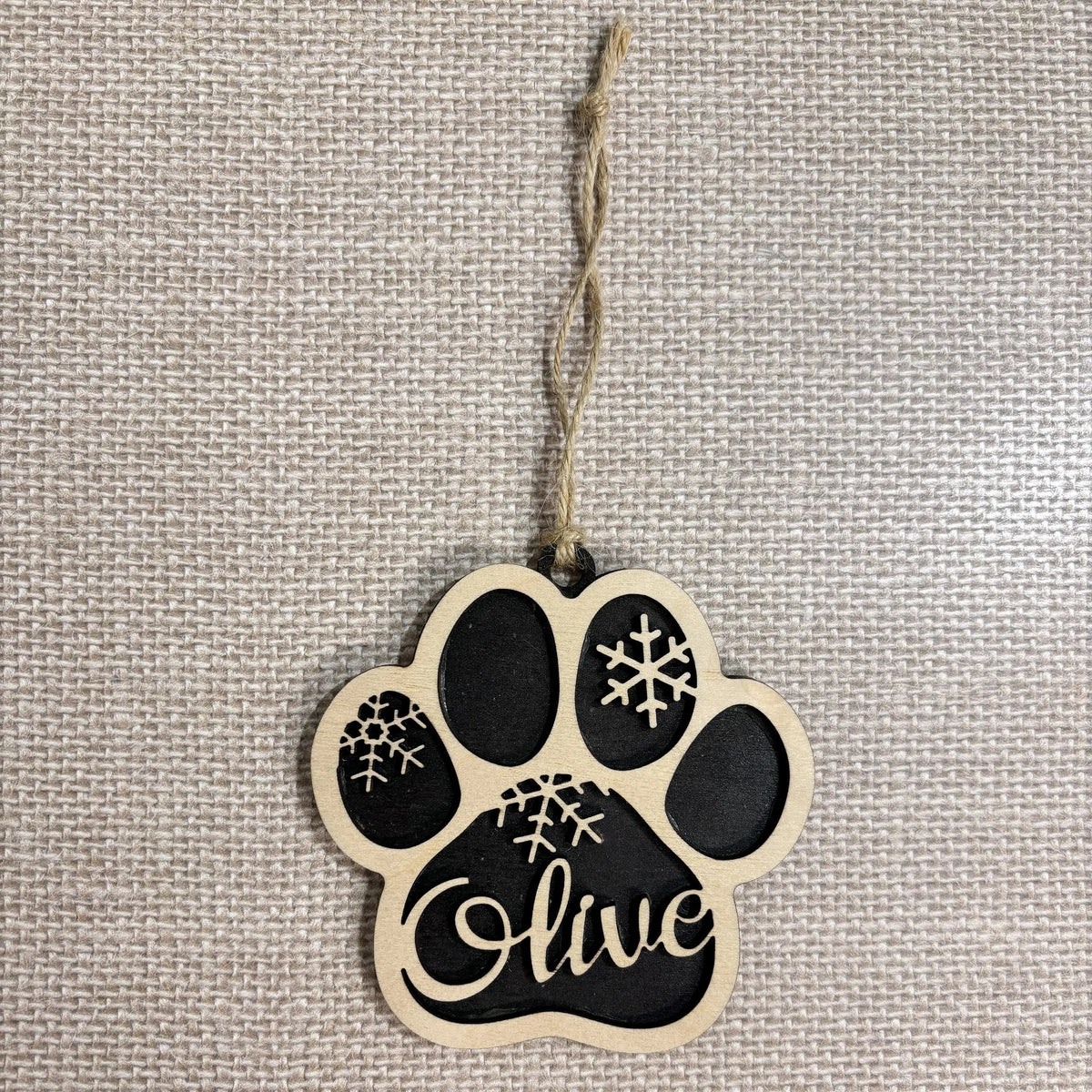Dog Ornament - Personalized Wood Paw Christmas Ornament - Stocking Stuffer for Dog Mom - custom dog gifts by Joyful Moose