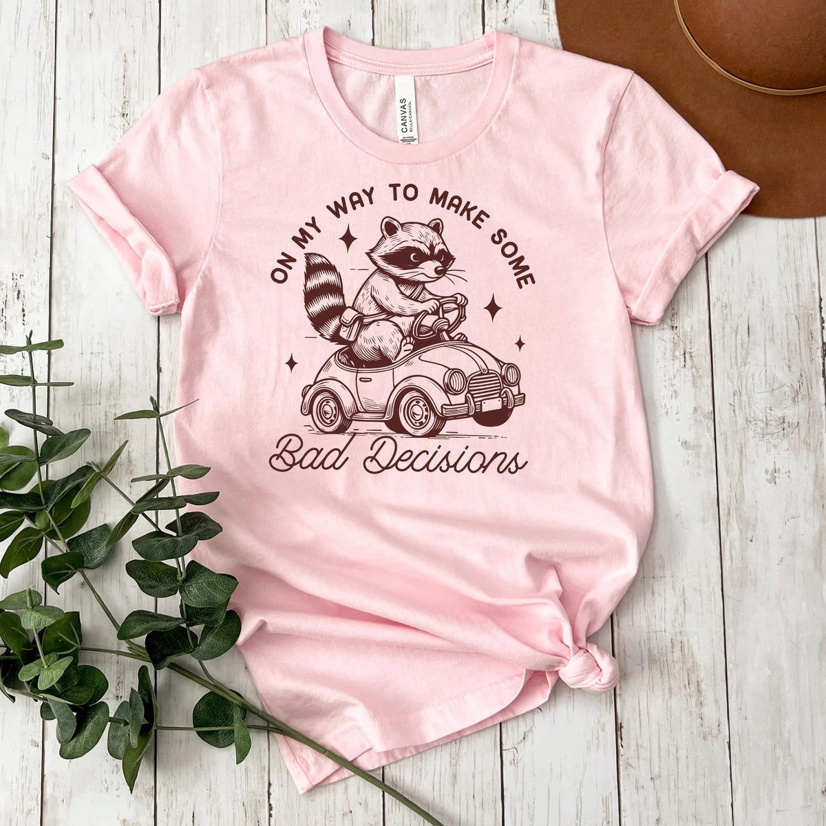 Funny Racoon Shirt - On My Way to Make Bad Decisions - Bella Canvas Graphic Tee - Trendy Racoon Shirt by Joyful Moose