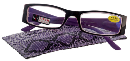 The French (Fleur De Lis) Bayonetta-style, rectangular High-End Women Reading Glasses Spring temple Optical Frame NY Fifth Avenue by NY Fifth Avenue