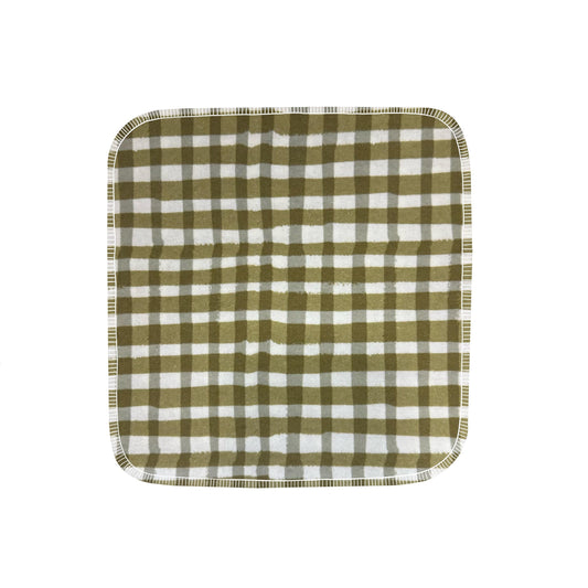 Reusable flannel paper towels in Sage Green Gingham