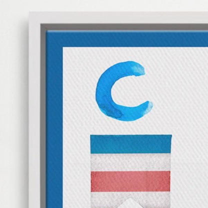Personalized Nautical Flag Kid's Name Framed Canvas Print by Off The Square Designs