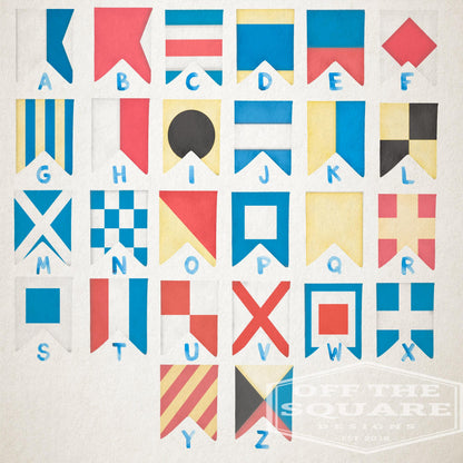 Personalized Nautical Flag Kid's Name Framed Canvas Print by Off The Square Designs