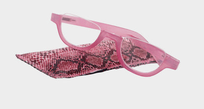Half Moon, Woman Reading Glasses Lower nose , Pink Reader +1.25 to +4 Magnifying, Frame, NY Fifth Avenue by NY Fifth Avenue