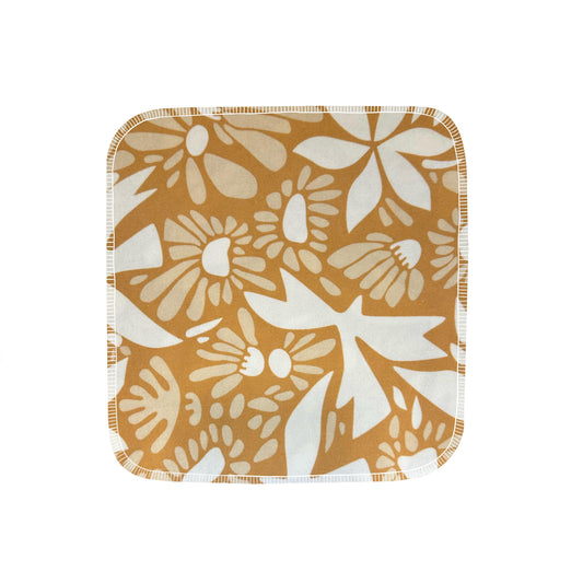 Reusable flannel paper towels in Mustard Birds of a Feather
