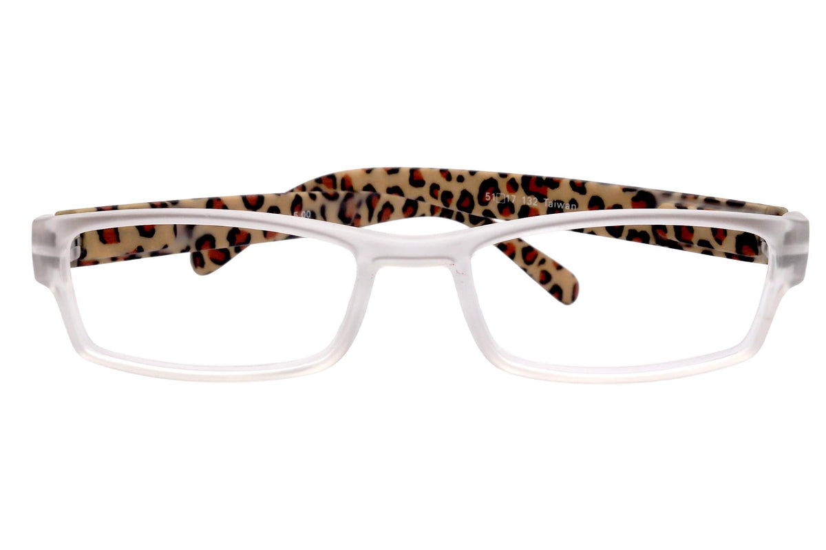 Xena, (Premium) Reading Glasses, Square Readers Clear Frosted +1.25.. +6 High / Strong Magnifying Eyeglasses (Brown Leopard) NY Fifth Avenue by NY Fifth Avenue