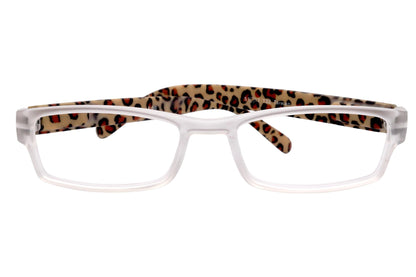 Xena, (Premium) Reading Glasses, Square Readers Clear Frosted +1.25.. +6 High / Strong Magnifying Eyeglasses (Brown Leopard) NY Fifth Avenue by NY Fifth Avenue