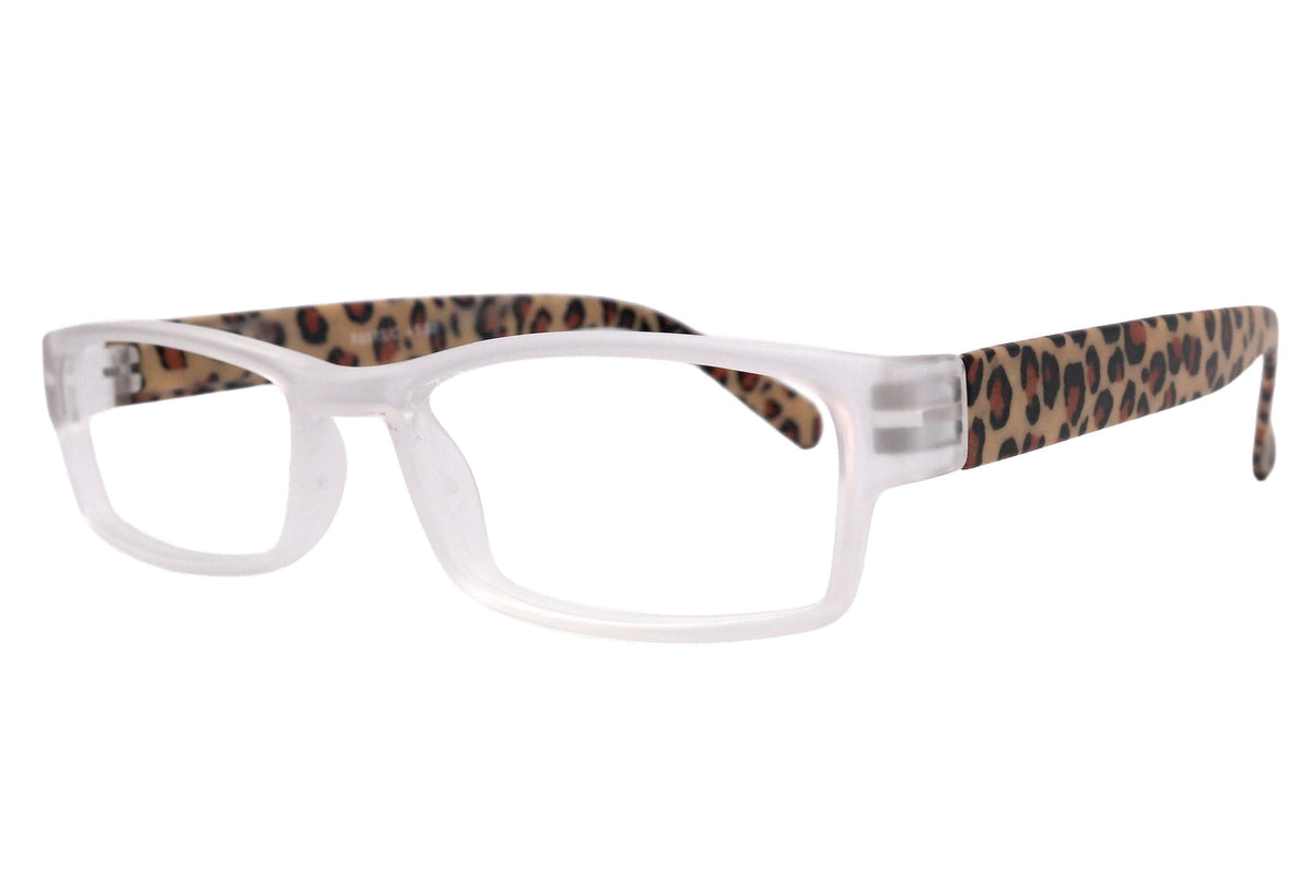 Xena, (Premium) Reading Glasses, Square Readers Clear Frosted +1.25.. +6 High / Strong Magnifying Eyeglasses (Brown Leopard) NY Fifth Avenue by NY Fifth Avenue