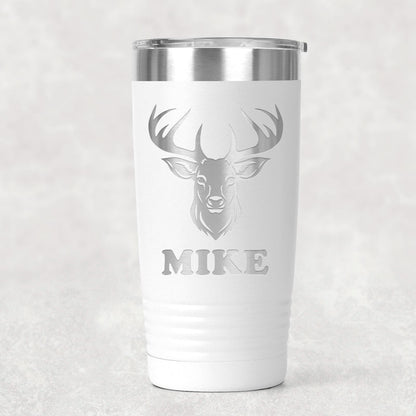 Personalized Deer Hunting Tumbler with Custom Name, Insulated Travel Mug for Outdoor Enthusiasts, Keeps Beverages Hot or Cold by Joyful Moose