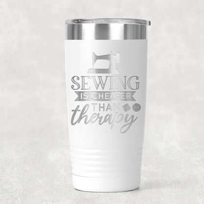 Personalized Sewing Tumbler 20 oz stainless steel insulated drinkware for crafters, hot or cold beverage travel mug, gift for sewists by Joyful Moose