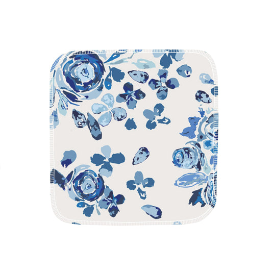 Reusable flannel paper towels in Swifting Flora Indigo
