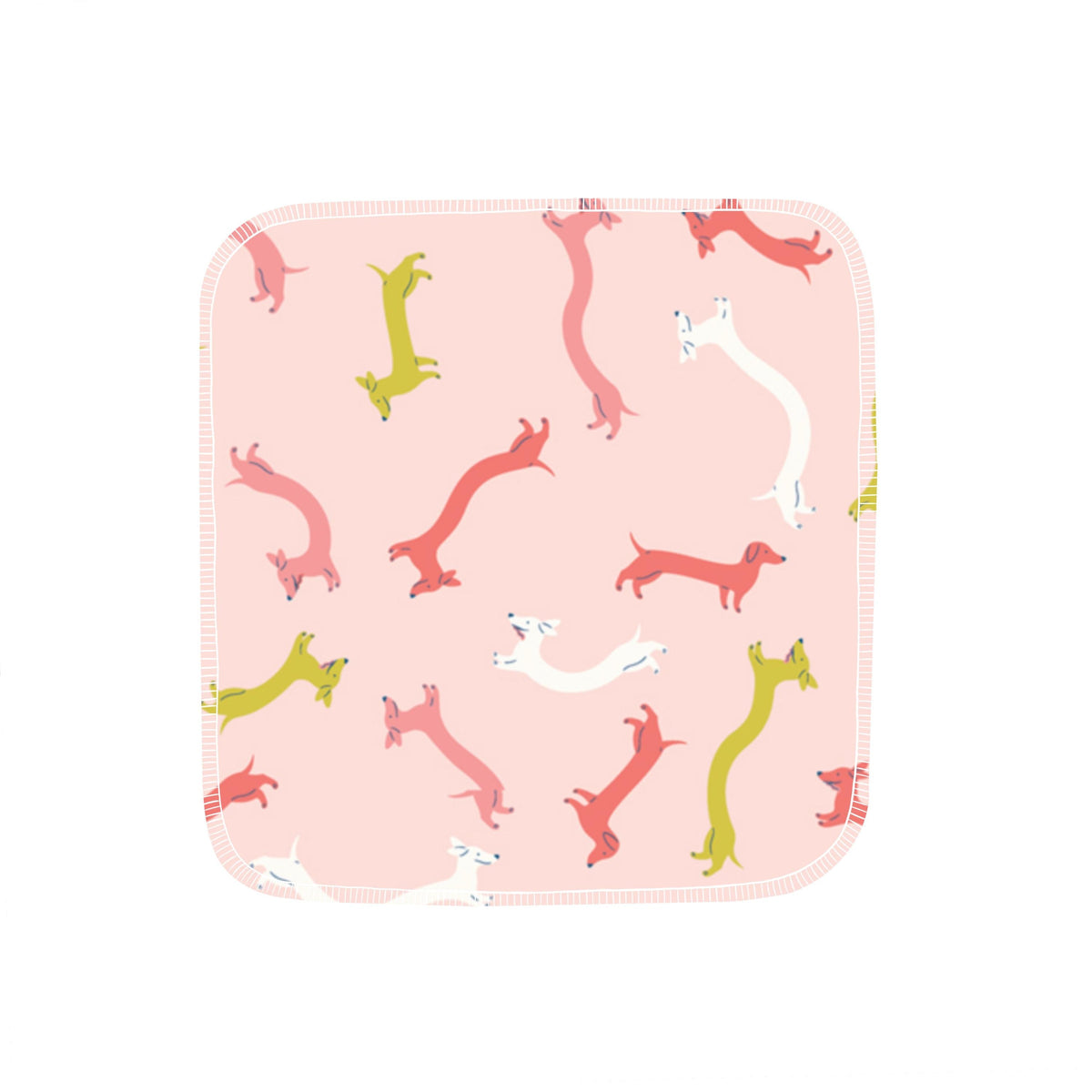 Reusable flannel paper towels in Dachshund Wiggles