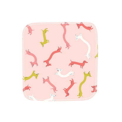 Reusable flannel paper towels in Dachshund Wiggles
