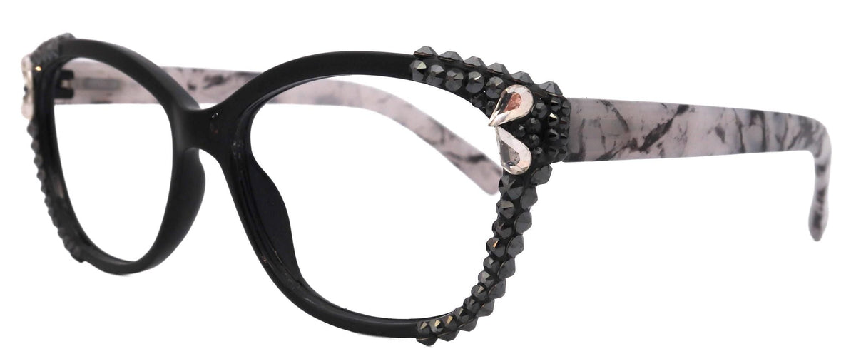 Savannah, (Bling)Women Reading Glasses W (2X line)(Hematite, Teardrop)Genuine European Crystals.(Black,Tortoise shell) NY Fifth Avenue by NY Fifth Avenue