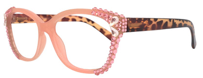 Savannah, (Bling) Women Reading Glasses W (2X line) (Light Rose, Rose, Teardrop)Genuine European Crystals. (Pink) NY Fifth Avenue. by NY Fifth Avenue