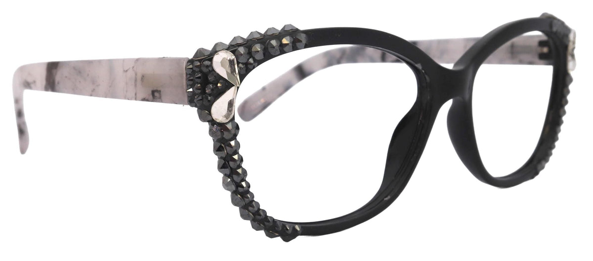 Savannah, (Bling)Women Reading Glasses W (2X line)(Hematite, Teardrop)Genuine European Crystals.(Black,Tortoise shell) NY Fifth Avenue by NY Fifth Avenue