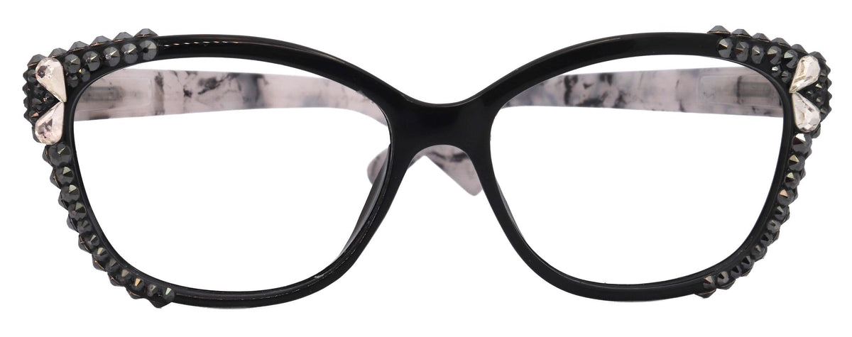 Savannah, (Bling)Women Reading Glasses W (2X line)(Hematite, Teardrop)Genuine European Crystals.(Black,Tortoise shell) NY Fifth Avenue by NY Fifth Avenue