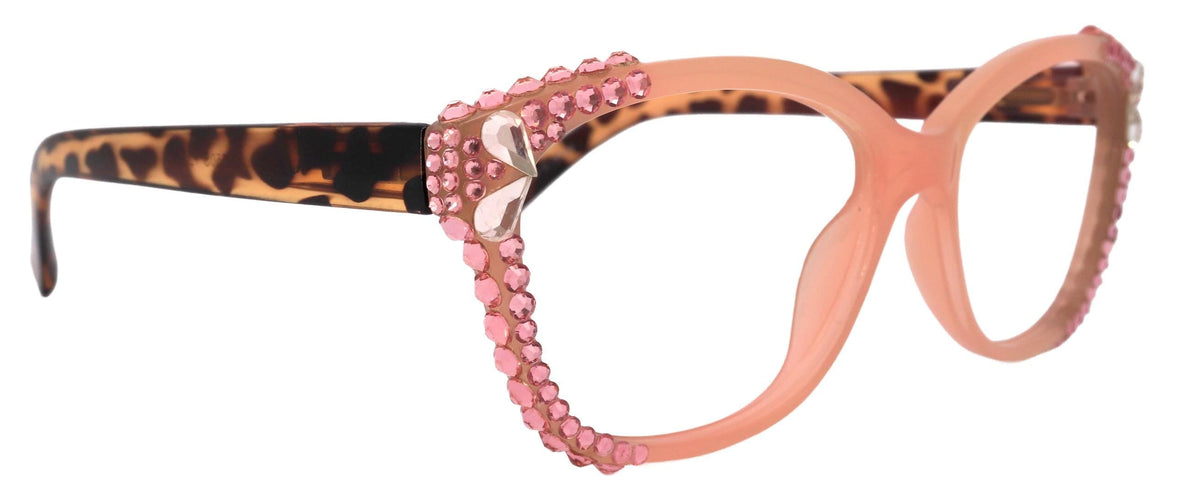 Savannah, (Bling) Women Reading Glasses W (2X line) (Light Rose, Rose, Teardrop)Genuine European Crystals. (Pink) NY Fifth Avenue. by NY Fifth Avenue