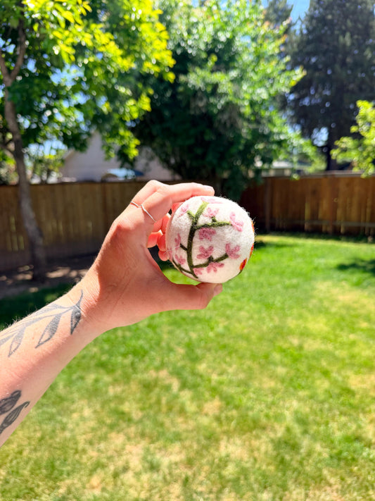 Organic wool dryer balls in Florals design