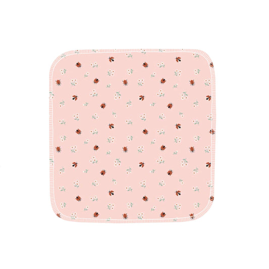 Reusable flannel paper towels in Meadow Moments Pink