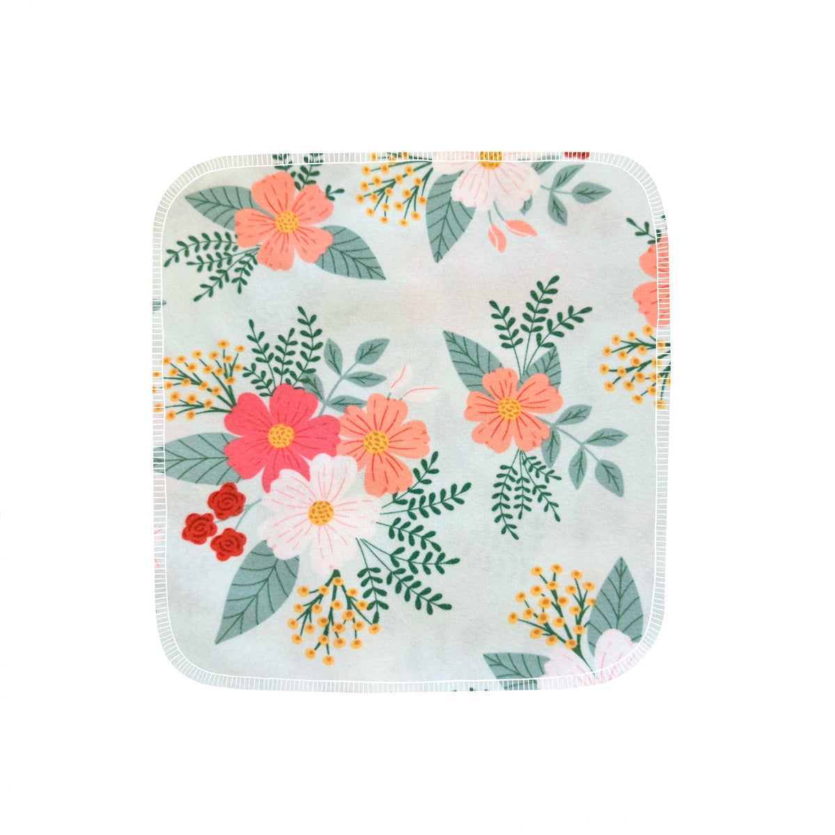 Reusable flannel paper towels in Minty Florals
