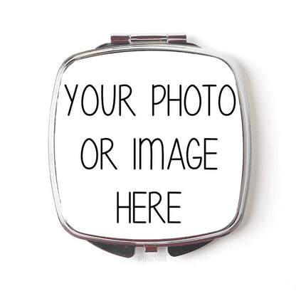 Custom Compact Mirror - Custom Photo Purse Mirror - Custom Logo Gift by Joyful Moose