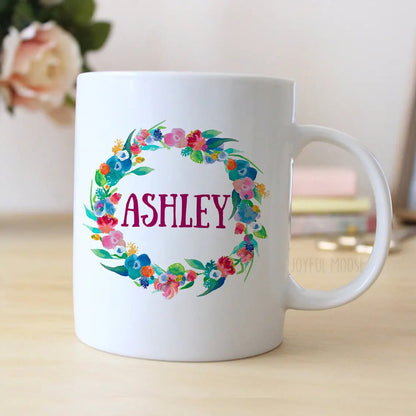Floral Watercolor Mug - Personalized Gift for Bridesmaids by Joyful Moose