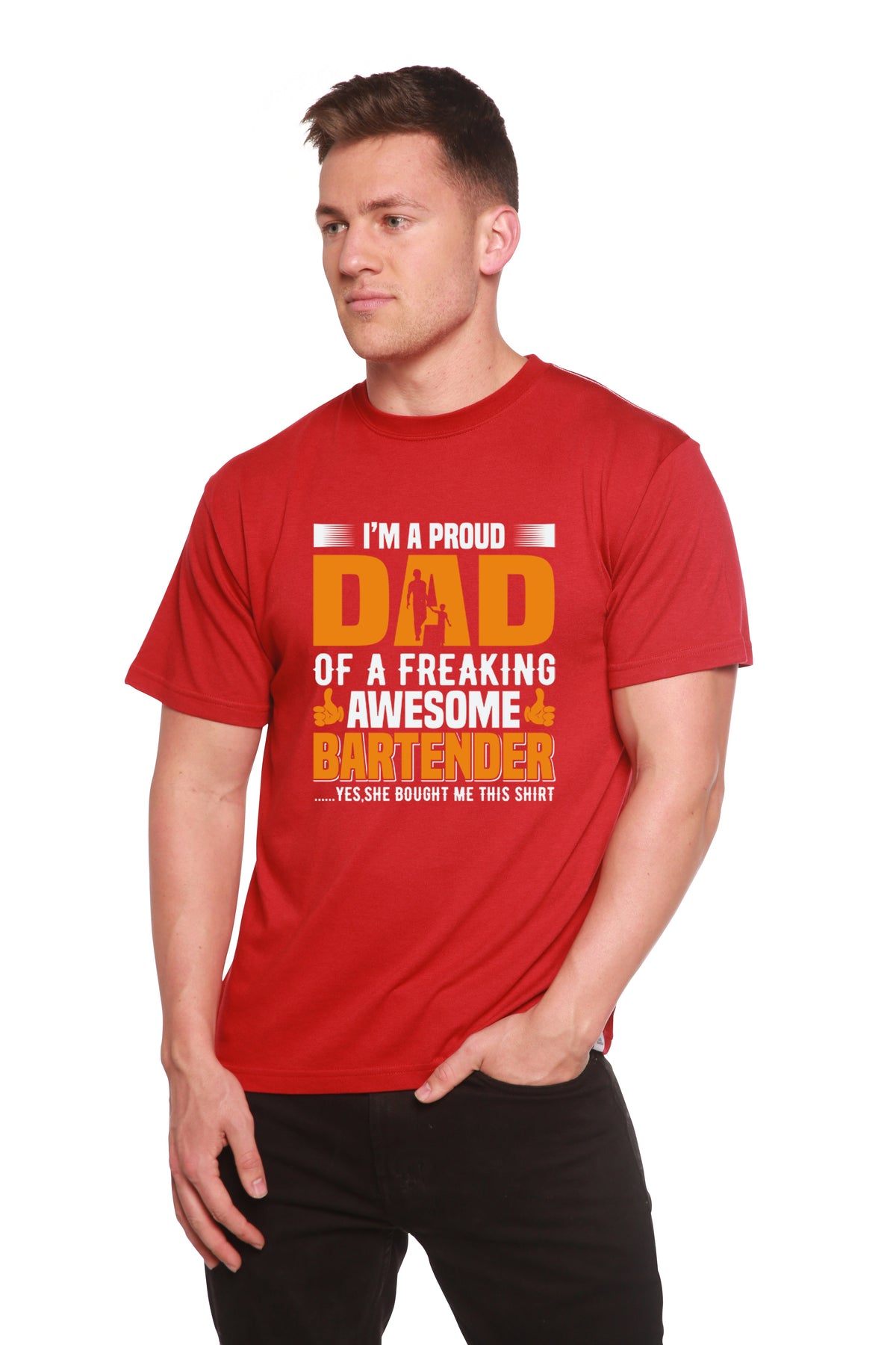 I'm a Proud Dad men's short sleeve graphic T-shirt in bamboo viscose and organic cotton