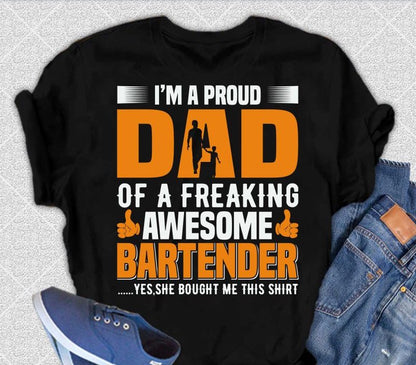 I'm a Proud Dad men's bamboo graphic T-shirt – view 2