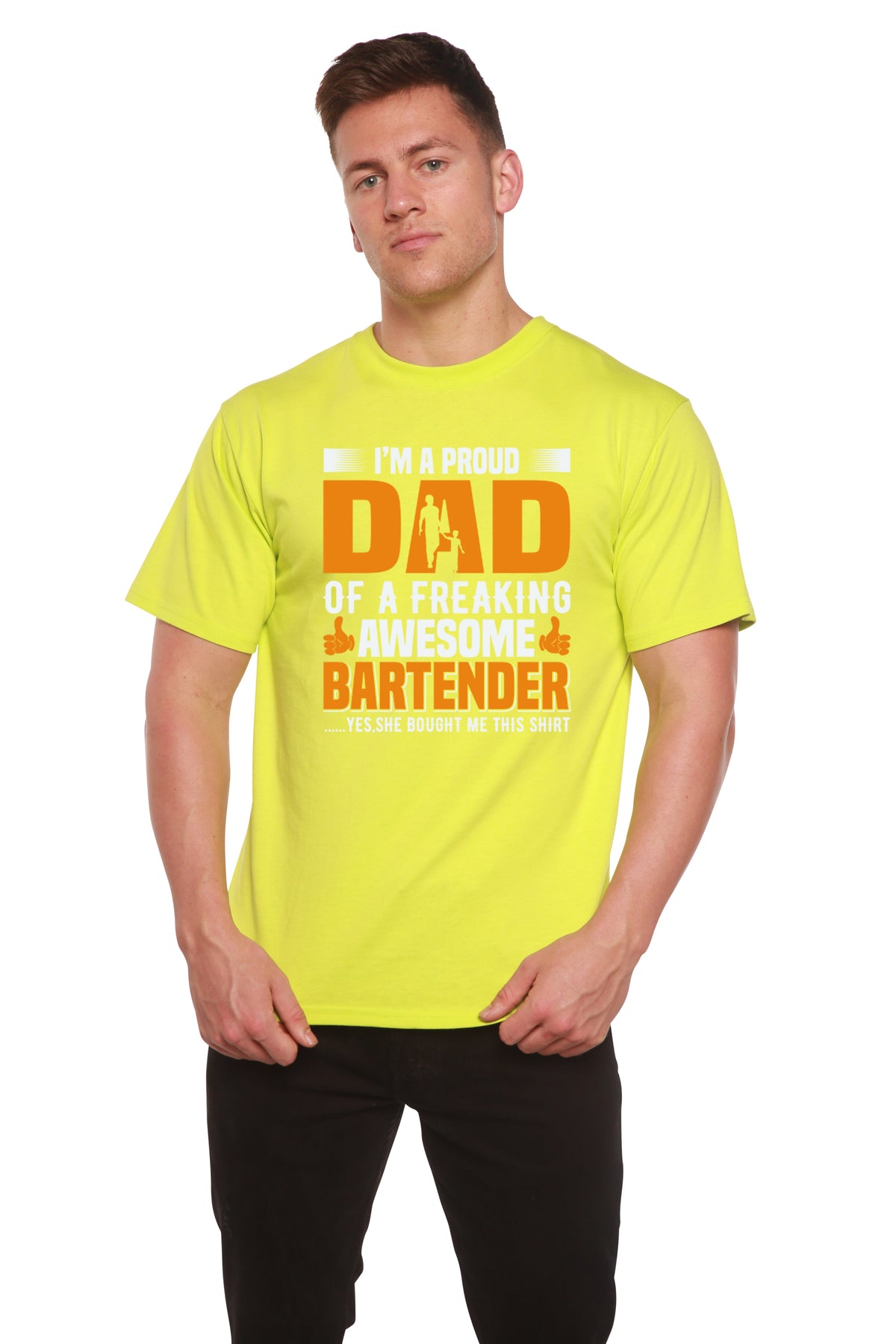 I'm a Proud Dad men's bamboo graphic T-shirt – view 8