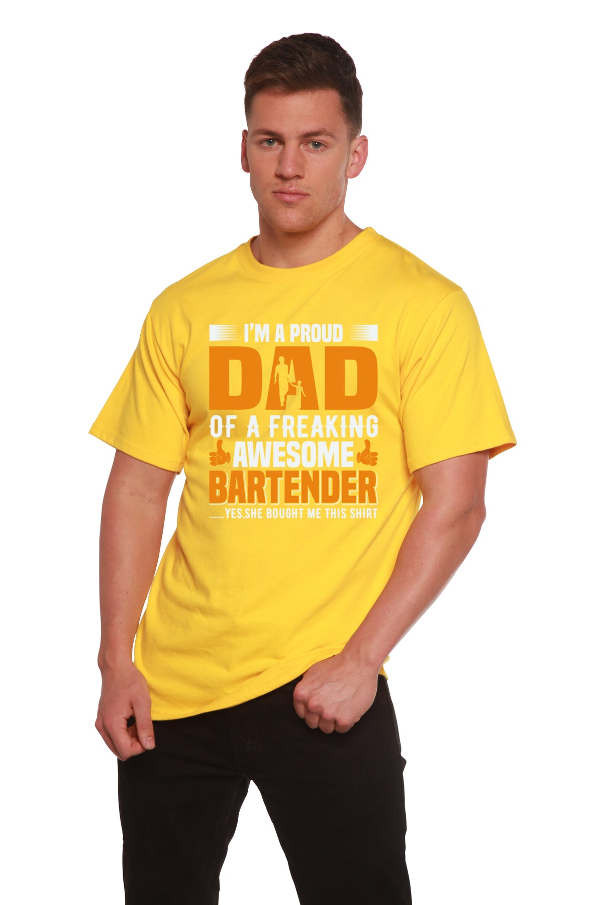 I'm a Proud Dad men's bamboo graphic T-shirt – view 7