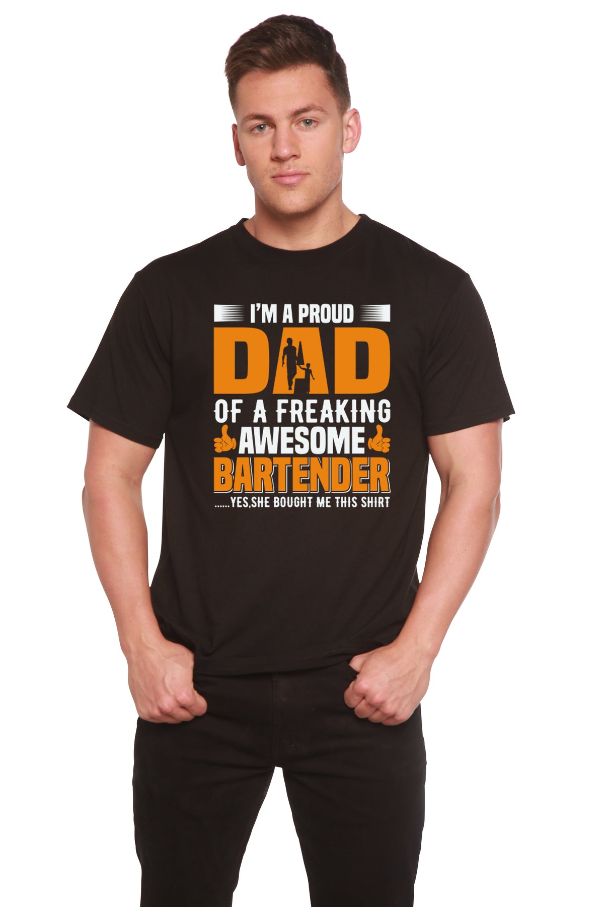 I'm a Proud Dad men's bamboo graphic T-shirt – view 4