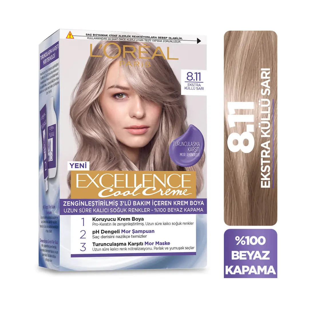 L'Oreal Paris Excellence Cool Creme 8-11 Extra Ashy Blonde by Beauty Care Bag