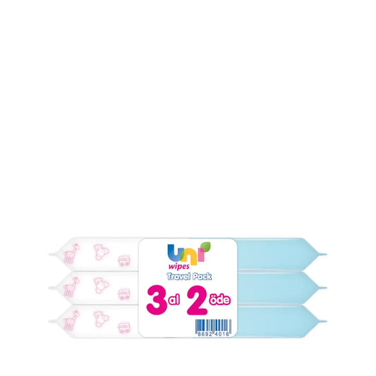 Uni Baby Active Pocket Wet Wipes for Gentle Cleansing 3x15 Pack by Beauty Care Bag