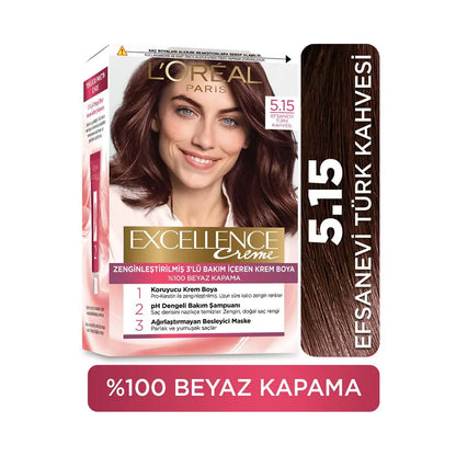 L'Oreal Excellence Creme Hair Color 5-15 Turkish Coffee by Beauty Care Bag