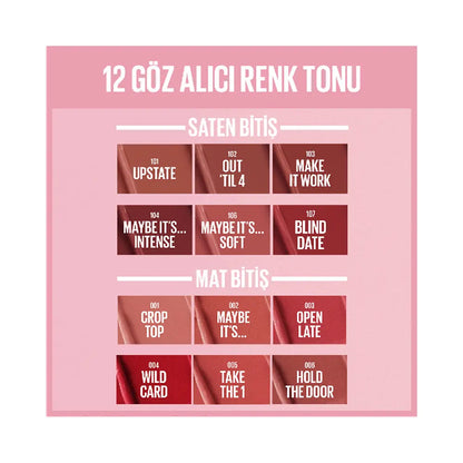 Maybelline New York Satin Lipstick with Hyaluronic Acid 102 by Beauty Care Bag